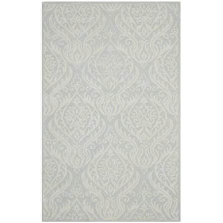 SAFAVIEH Bella Hand Tufted Rectangle Rug- Silver - Ivory- 5 x 8 ft. BEL445A-5
